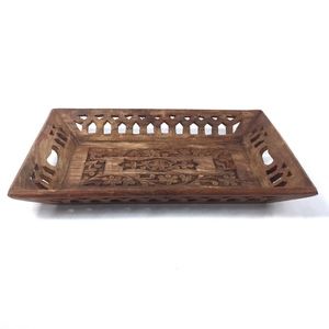 Carved Wood Tray - 11" x 7 1/4"